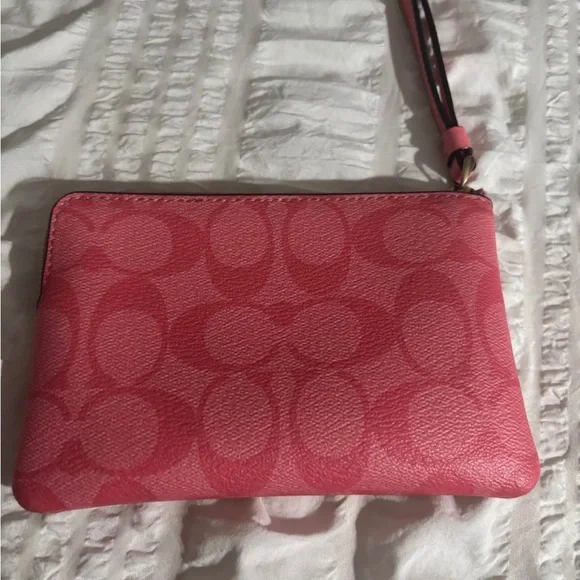 Coach Pink Signature Wristlet Clutch - Picture 2 of 2
